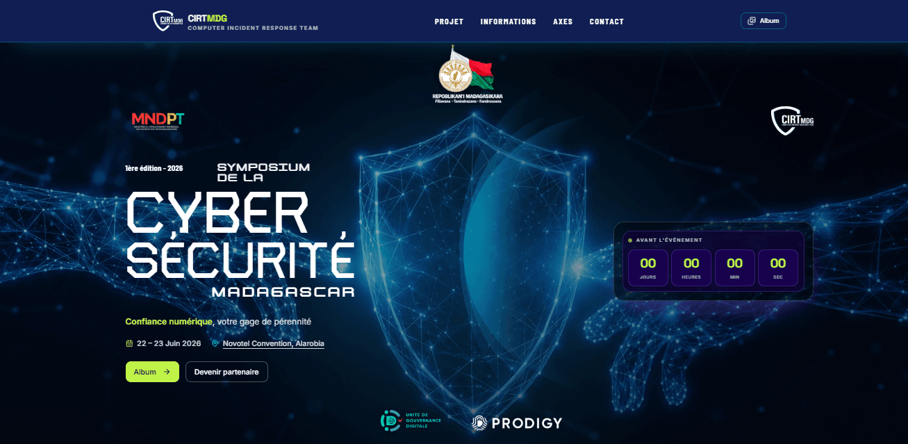 Site du Symposium de la cybersécurité Madagascar